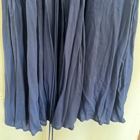 Lulu's Heart of Marigold Wrap Dress Size Medium Blue Maxi Rayon Split Sleeve - Picture 3 of 4